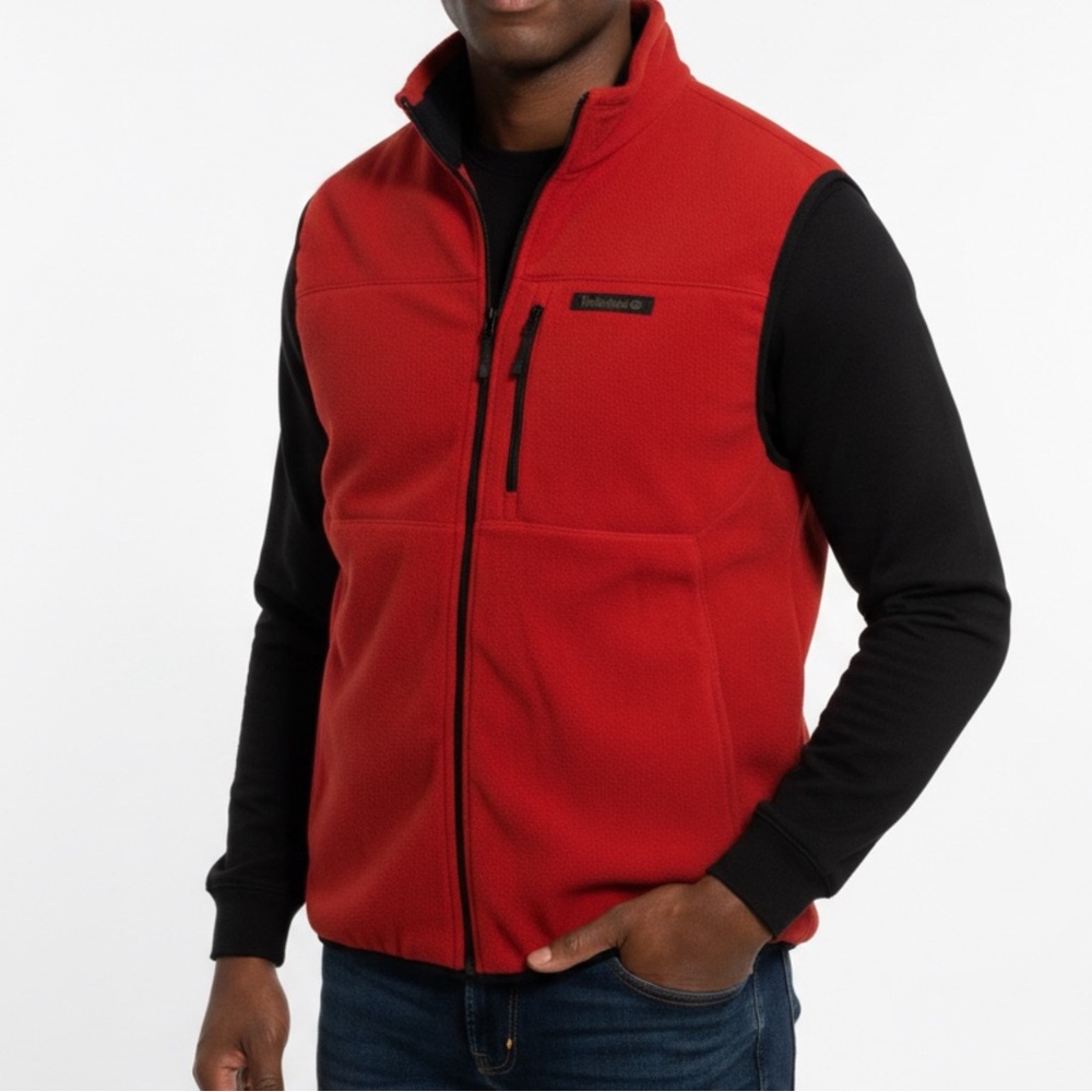Men’s‎ Timberland red fleece vest Sz L